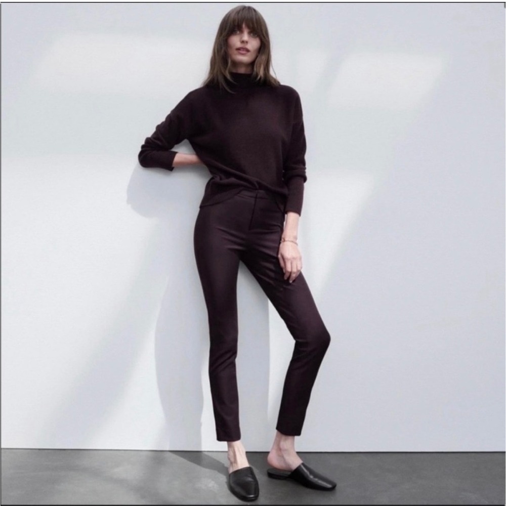 The Reset R Label Women Plum Purple‎ Slim Straight Leg Trousers Pants Size XS